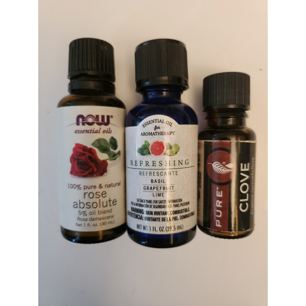 3 Essential Oils Aromatherapy, Various Scents, Used - Mostly Full B21